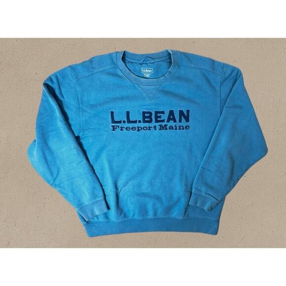 L.L. Bean Crewneck Sweatshirt Size Large – Blue Embroidered Freeport Maine Logo - Picture 2 of 6